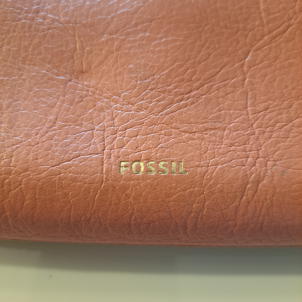 Fossil Logan Leather Zip Around Wristlet Wallet-Colorblock Pink, Yellow & Navy - Picture 2 of 4